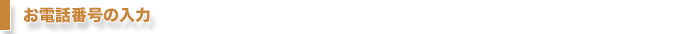お電話番号の入力