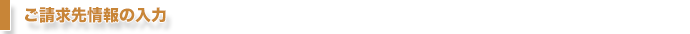 ご請求先情報の入力