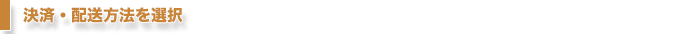 決済・配送方法を選択